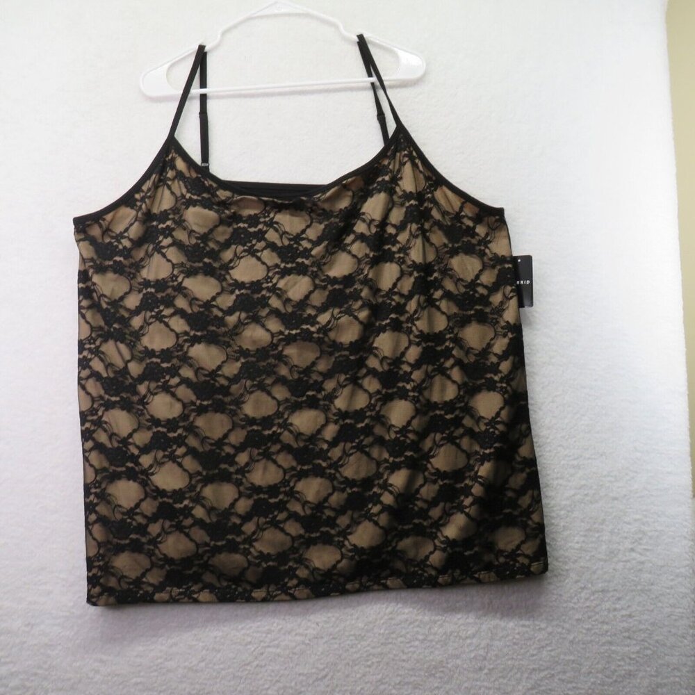 Torrid Shirt Womens Size 6XL Tank Top Foxy Cami Nude Black Lace Adjustable Strap